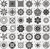 HKM-723923 36 Milky White Hollow Mandala Painting Template for DIY Wall Art