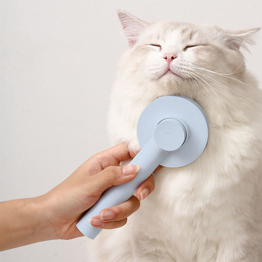 HKM-723923 Pet Cat Comb and Hair Brush with One-Click Hair Removal for Effective Grooming