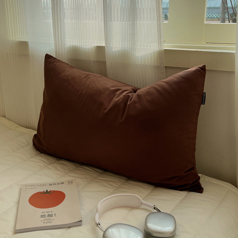 HKM-723987 Solid Color Cotton Pillowcase Set - Modern Striped Plaid Design, 48 x 74cm