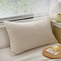 HKM-723987 Solid Color Cotton Pillowcase Set - Modern Striped Plaid Design, 48 x 74cm