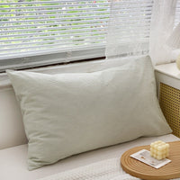 HKM-723987 Solid Color Cotton Pillowcase Set - Modern Striped Plaid Design, 48 x 74cm