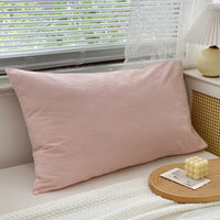 HKM-723987 Solid Color Cotton Pillowcase Set - Modern Striped Plaid Design, 48 x 74cm