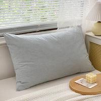 HKM-723987 Solid Color Cotton Pillowcase Set - Modern Striped Plaid Design, 48 x 74cm
