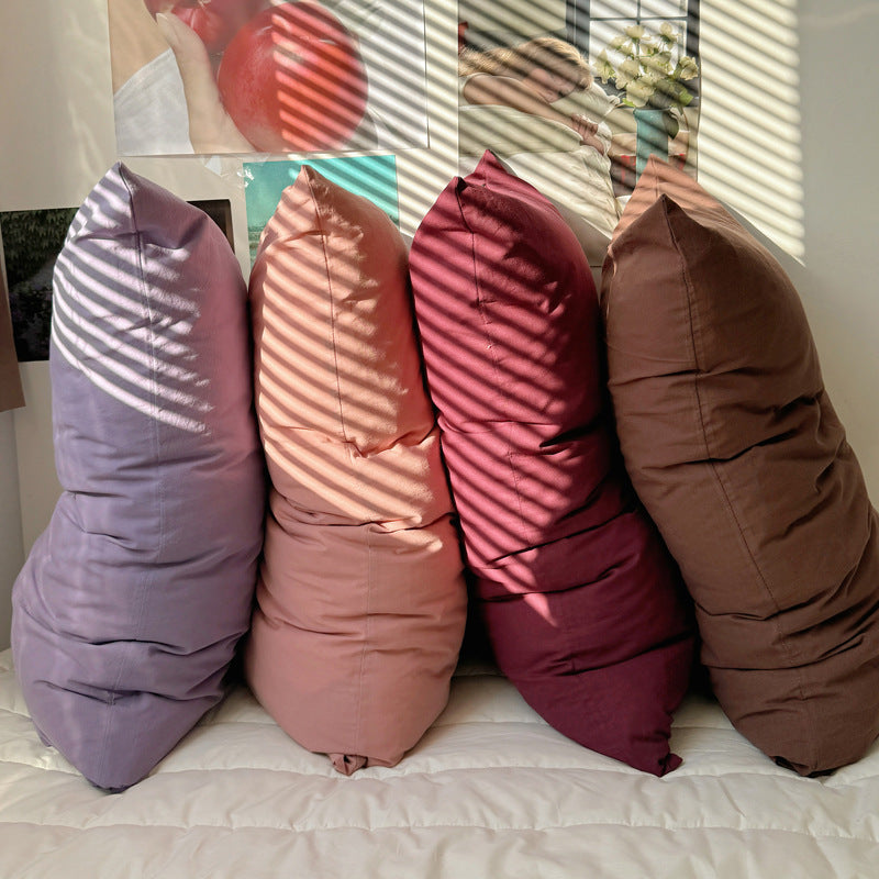 HKM-723987 Solid Color Cotton Pillowcase Set - Modern Striped Plaid Design, 48 x 74cm