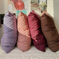 HKM-723987 Solid Color Cotton Pillowcase Set - Modern Striped Plaid Design, 48 x 74cm