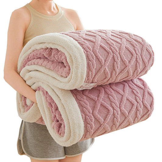 HKM-723987 Thickened Solid Color Blanket for Office Nap and Sofa Cover, Available in Multiple Sizes and Colors