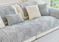 HKM-724051 Thick Non-Slip Plush Sofa Cushion in Striped and Solid Colors - Custom Sizes Available