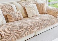 HKM-724051 Thick Non-Slip Plush Sofa Cushion in Striped and Solid Colors - Custom Sizes Available