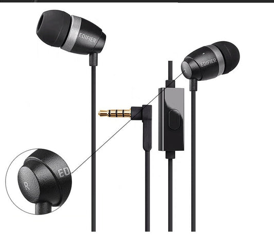 HKM-724051 Wired In-Ear Headset with Microphone, 3.5mm Plug, 1.3M Cable, Compatible with Mobile Devices