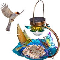 HKM-724243 Solar Crackle Ball Iron Bird Feeder for Outdoor Wildlife Care