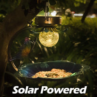 HKM-724243 Solar Crackle Ball Iron Bird Feeder for Outdoor Wildlife Care