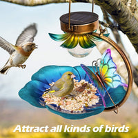 HKM-724243 Solar Crackle Ball Iron Bird Feeder for Outdoor Wildlife Care