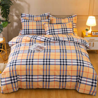 HKM-724307 Cotton Winter Linen Quilt Cover Bedding Set - Plant and Flower Design, Multiple Sizes Available