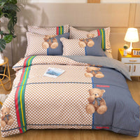 HKM-724307 Cotton Winter Linen Quilt Cover Bedding Set - Plant and Flower Design, Multiple Sizes Available