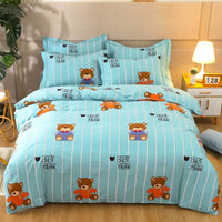 HKM-724307 Cotton Winter Linen Quilt Cover Bedding Set - Plant and Flower Design, Multiple Sizes Available