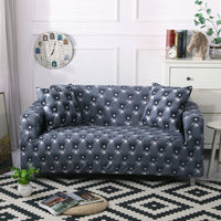 HKM-724371 Floral Modern Polyester Slipcover for Double Seat Sofa with Geometric Pattern