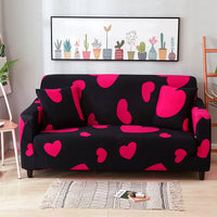 HKM-724371 Floral Modern Polyester Slipcover for Double Seat Sofa with Geometric Pattern