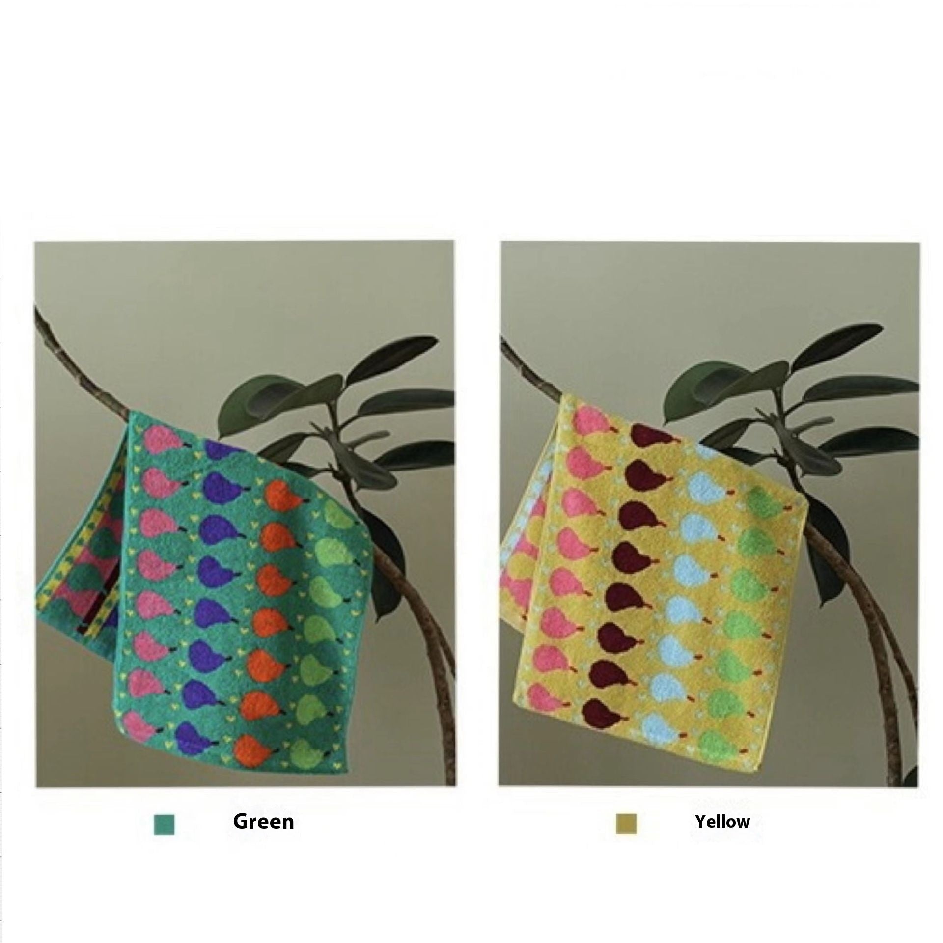 HKM-724563 Soft Absorbent Cotton Bath Towel in Milky White, Vintage Green, and Ginger Pear Variants - Available Individually or in Sets