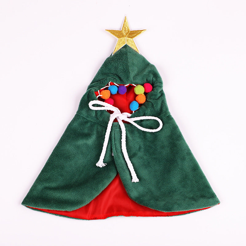 HKM-724755 Funny Christmas and Halloween Cat Cloak - Flannel Casual Wear in Red and Green, Sizes S M L