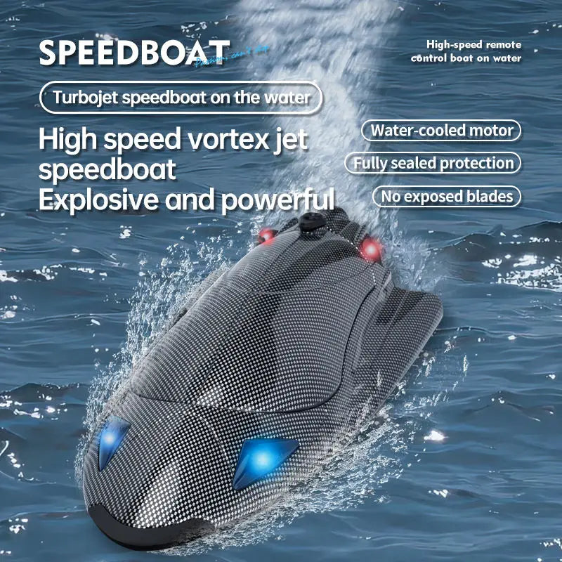 HKM-725139 High-Speed 2.4GHz Electric RC Racing Boat - Vortex Turbine Jet, 25km/h Speed, 4-Channel Remote Control