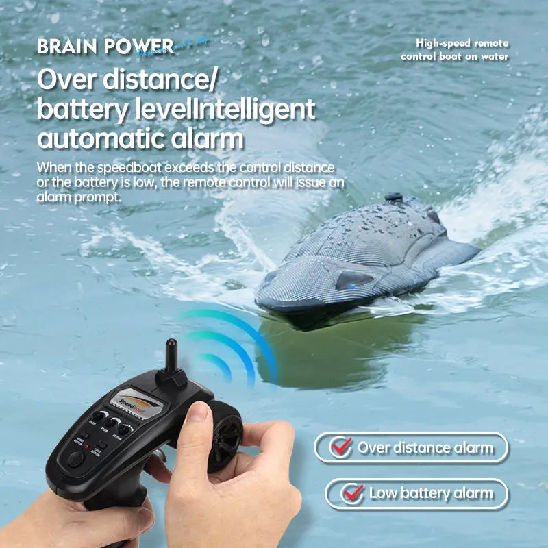 HKM-725139 High-Speed 2.4GHz Electric RC Racing Boat - Vortex Turbine Jet, 25km/h Speed, 4-Channel Remote Control