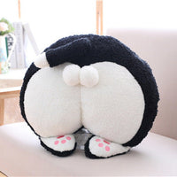HKM-725267 Funny Cat Butt Pillow and Hand Warmer, Gray and Gray-White Color Options, Soft PP Cotton Filling, 50x40cm Size