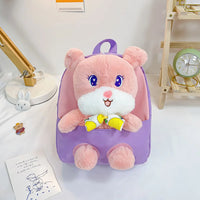 HKM-725395 Rainbow Horse Plush Backpack for Kids - 22x10x26CM, Animal Design, Perfect for School and Home Decoration