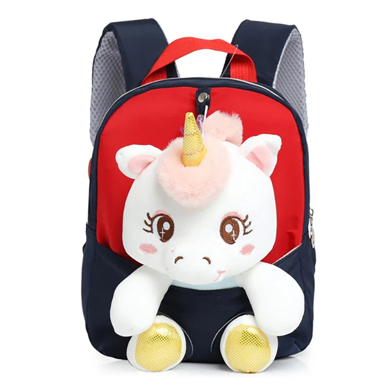 KTX-725395 Rainbow Horse Plush Backpack for Kids - 22x10x26CM, Animal Design, Perfect for School and Home Decoration