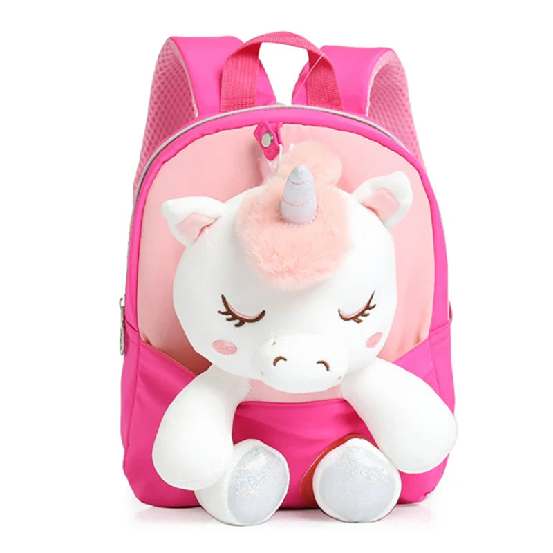 KTX-725395 Rainbow Horse Plush Backpack for Kids - 22x10x26CM, Animal Design, Perfect for School and Home Decoration