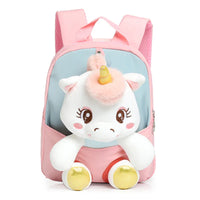 HKM-725395 Rainbow Horse Plush Backpack for Kids - 22x10x26CM, Animal Design, Perfect for School and Home Decoration