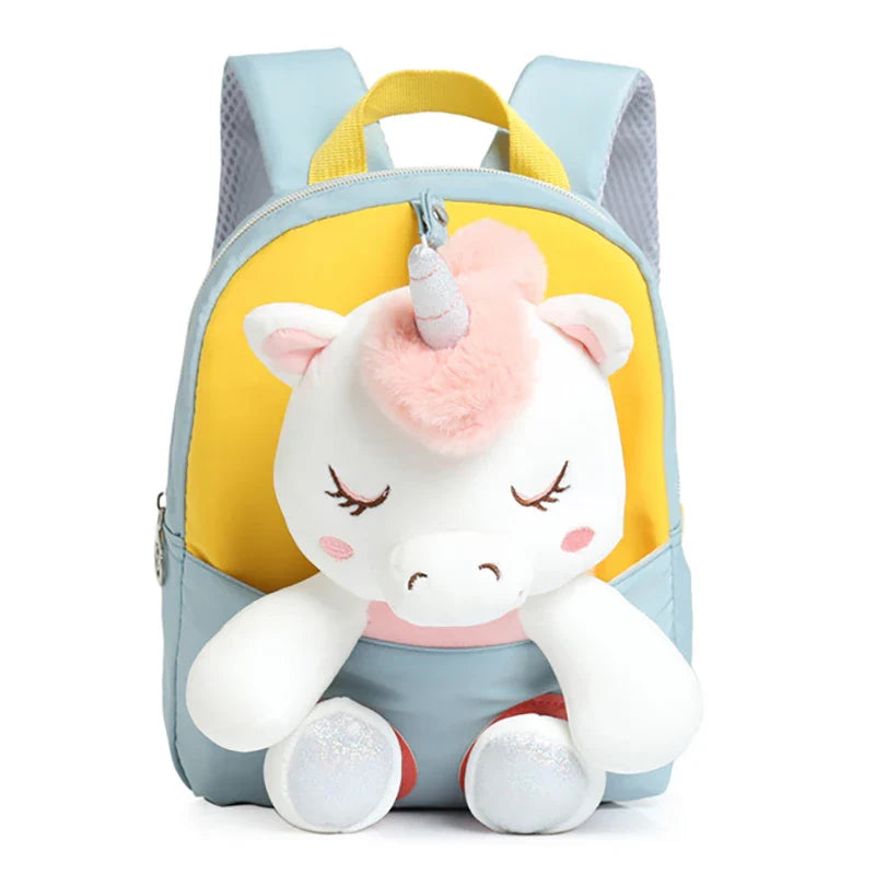 KTX-725395 Rainbow Horse Plush Backpack for Kids - 22x10x26CM, Animal Design, Perfect for School and Home Decoration