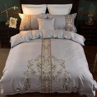 HKM-725459 Elegant European-Style Multi-Piece Cotton Satin Bedding Set - Four-Piece and Seven-Piece Options Available, Perfect for 1.5-2.0m Beds