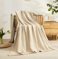 HKM-725459 Soft Cotton Muslin Thermal Blanket for Newborns - Portable Wearable Baby Quilt and Bed Cover