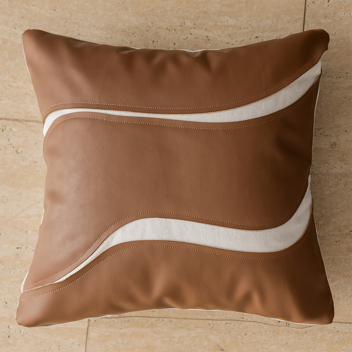 HKM-725587 New Chinese Minimalist Geometric Pattern Sofa Pillow Cases 45x45cm, Coffee Color Options