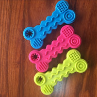 HKM-725779 TPR Wave Biscuit Dog Toy - Safe Soft Rubber for Small Dogs, Teething & Dental Health