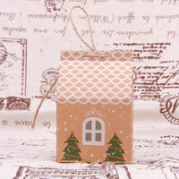 HKM-725907 House Shape Christmas Tree Cookie Bags - 5 Pack, Paper Gift Supplies, 7x5x10.5cm