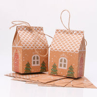 HKM-725907 House Shape Christmas Tree Cookie Bags - 5 Pack, Paper Gift Supplies, 7x5x10.5cm