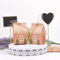 HKM-725907 House Shape Christmas Tree Cookie Bags - 5 Pack, Paper Gift Supplies, 7x5x10.5cm