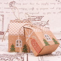 HKM-725907 House Shape Christmas Tree Cookie Bags - 5 Pack, Paper Gift Supplies, 7x5x10.5cm