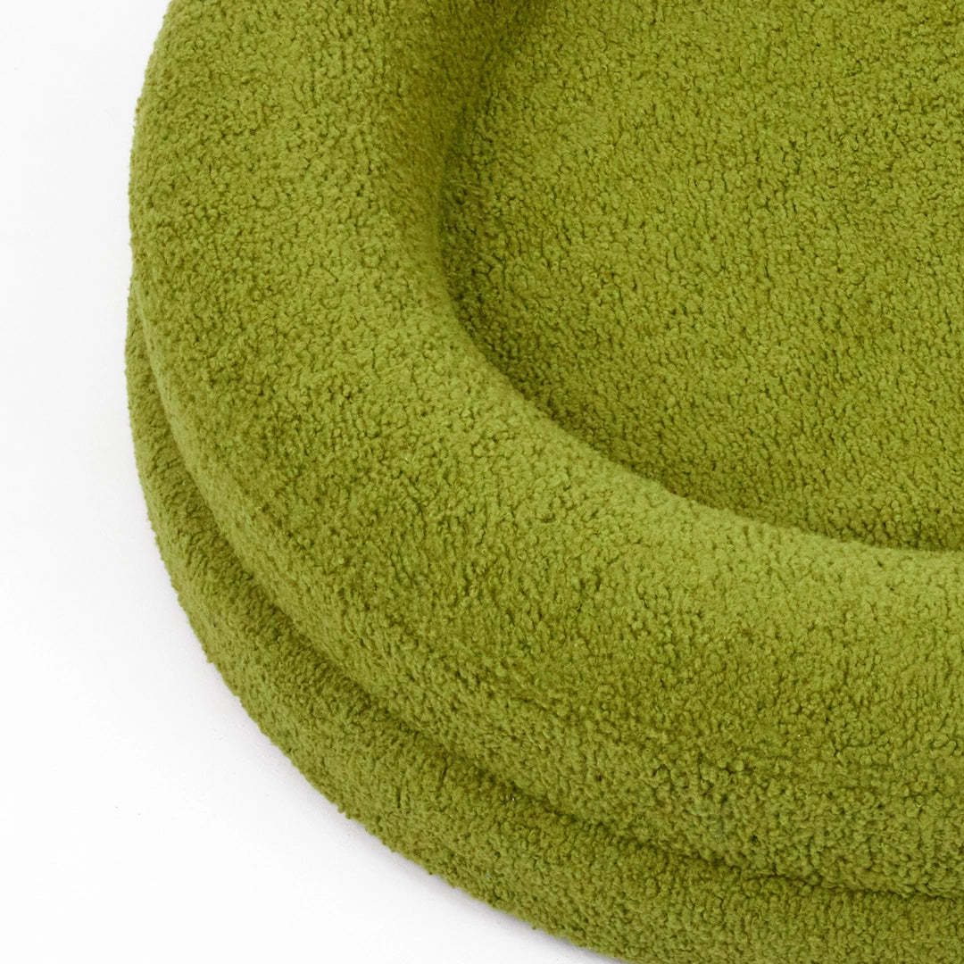 HKM-726099 Cozy Lambswool Cat Nest in Solid Colors - Round Leisure Bed for Cats