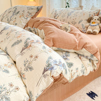 HKM-726099 Jacquard Yarn Cotton Mattress Cover Set with Cartoon and Floral Pattern, Available in Multiple Sizes