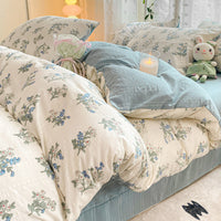 HKM-726099 Jacquard Yarn Cotton Mattress Cover Set with Cartoon and Floral Pattern, Available in Multiple Sizes