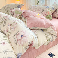 HKM-726099 Jacquard Yarn Cotton Mattress Cover Set with Cartoon and Floral Pattern, Available in Multiple Sizes