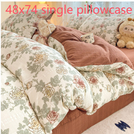 KTX-726099 Jacquard Yarn Cotton Mattress Cover Set with Cartoon and Floral Pattern, Available in Multiple Sizes