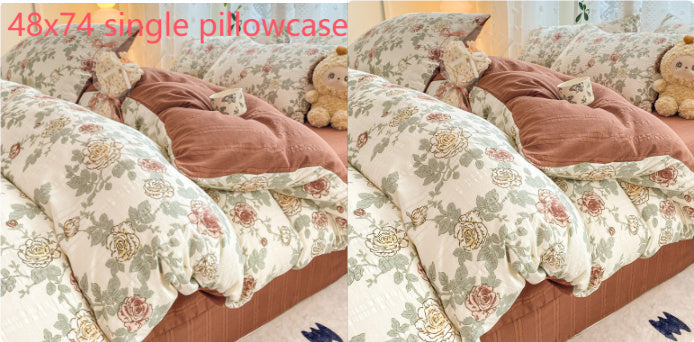 KTX-726099 Jacquard Yarn Cotton Mattress Cover Set with Cartoon and Floral Pattern, Available in Multiple Sizes