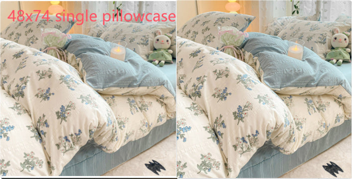 KTX-726099 Jacquard Yarn Cotton Mattress Cover Set with Cartoon and Floral Pattern, Available in Multiple Sizes