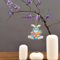 HKM-726419 Acrylic Cartoon Easter Rabbit Car Hanging Ornament for Interior Decoration