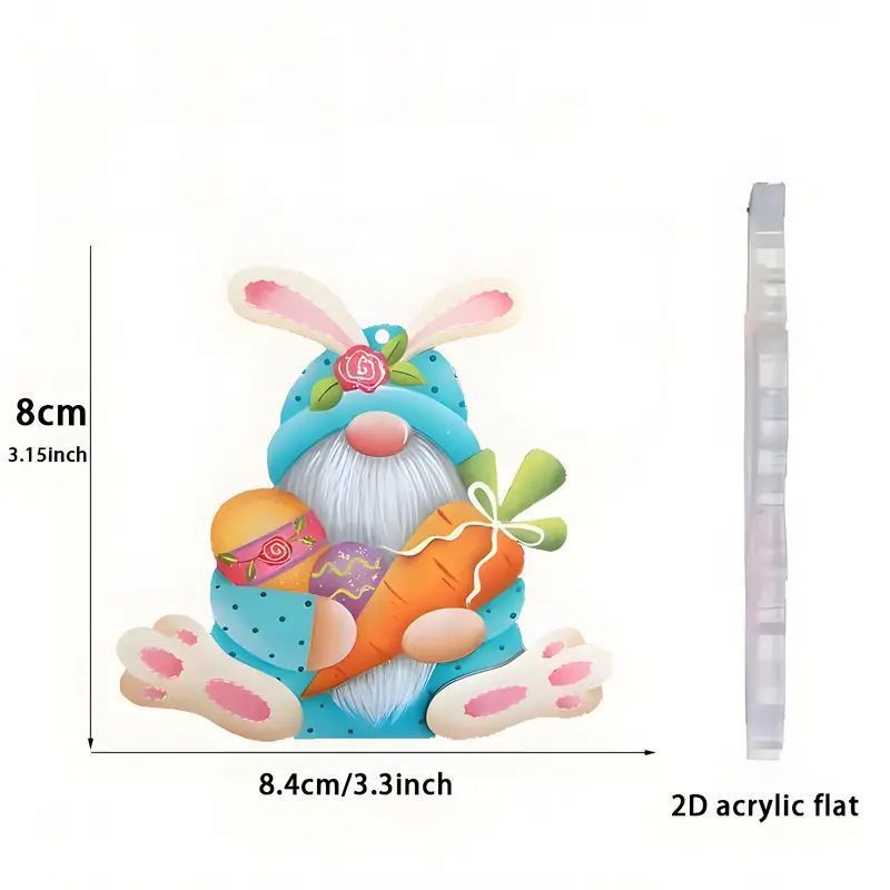 HKM-726419 Acrylic Cartoon Easter Rabbit Car Hanging Ornament for Interior Decoration