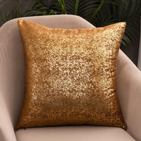 HKM-726419 Rich Velvet Snowflake Pillowcase with Gold Stamping - Multiple Colors Available - 45x45cm