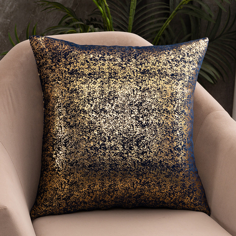 HKM-726419 Rich Velvet Snowflake Pillowcase with Gold Stamping - Multiple Colors Available - 45x45cm